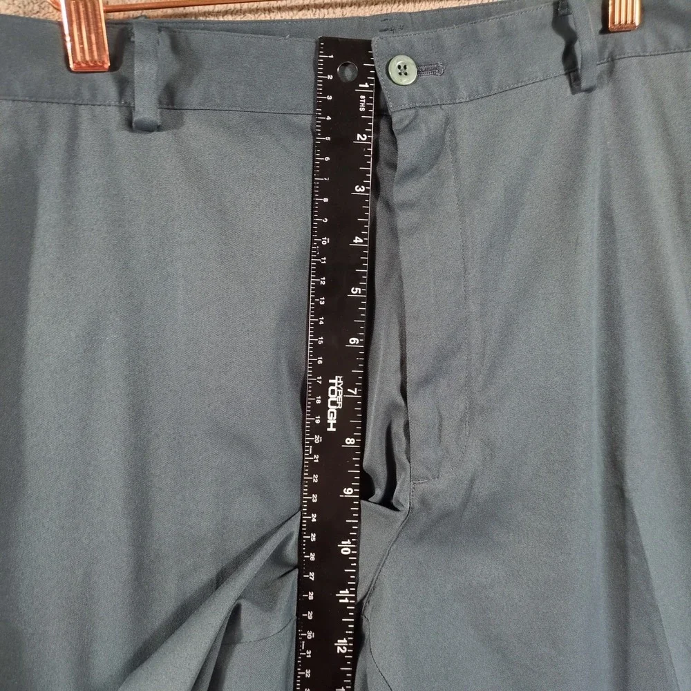 Nike Golf Fit Dry Pants Mens 36x30 Gray/Green Flat Front Stretch Trousers Slacks